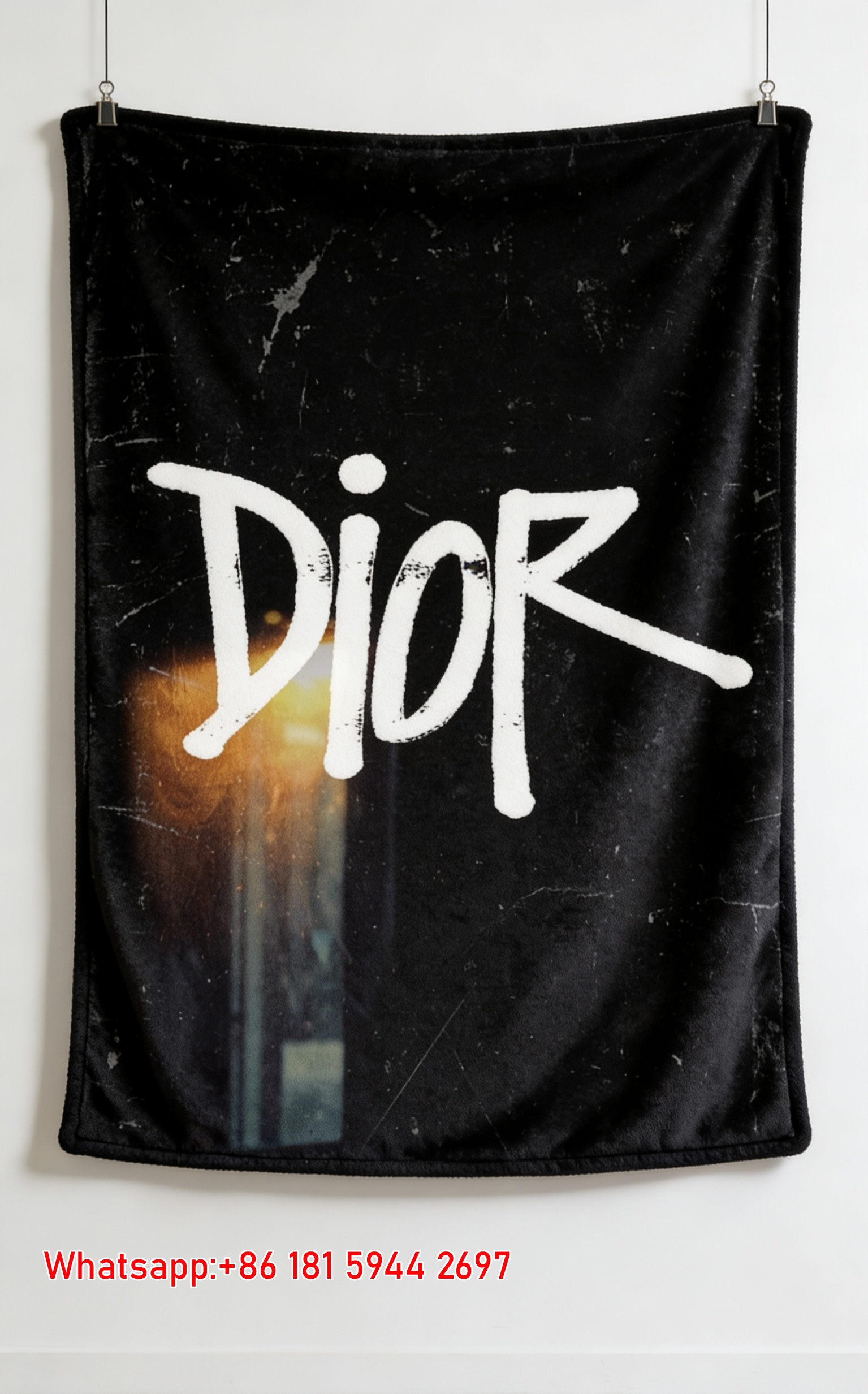 Dior Graffiti Style Flannel Sofa Throw Blanket D425
